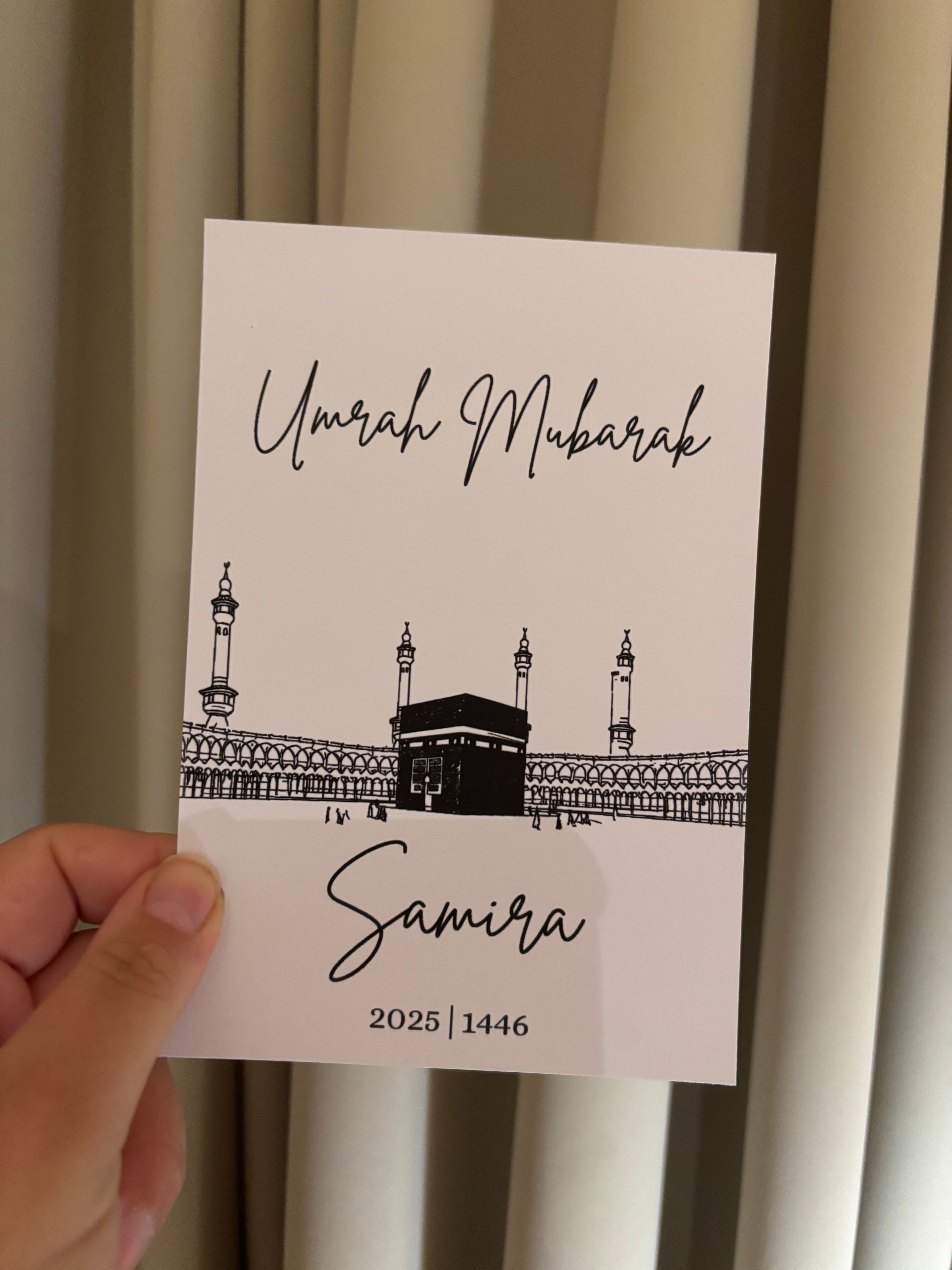 Umrah of Hadj Mubarak tafelkaart