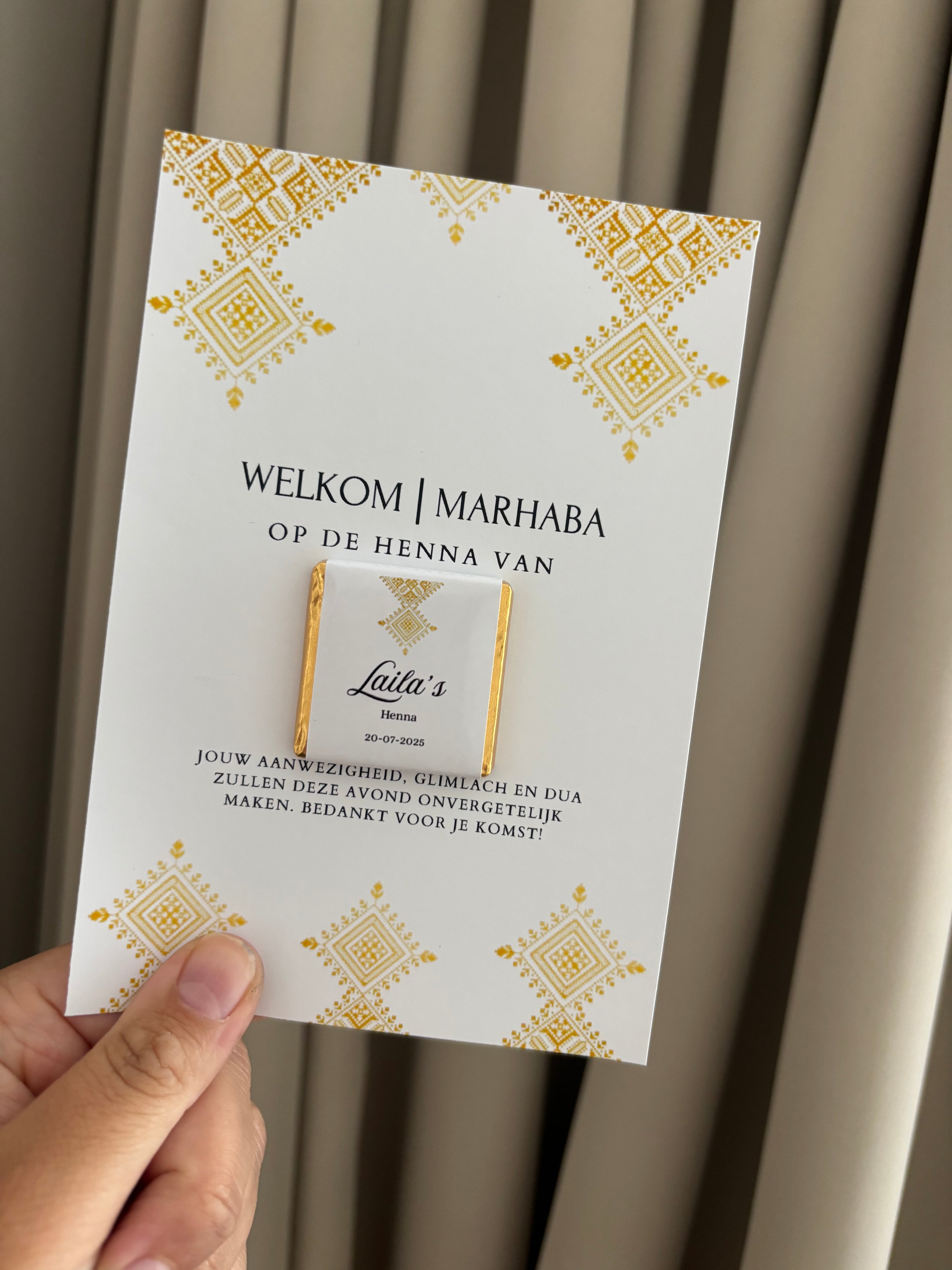Henna Tafelkaart | met mini chocolade