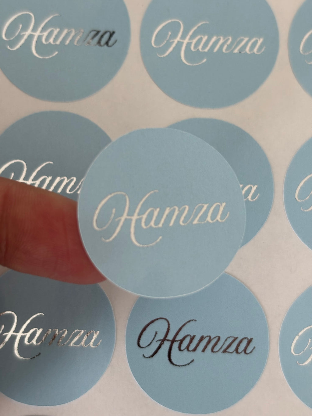 Naam stickers | zilverfolie