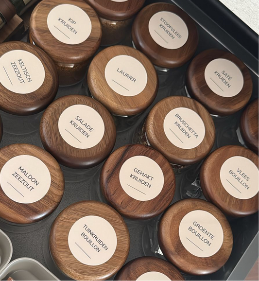 Kruidenlabels | rond | beige