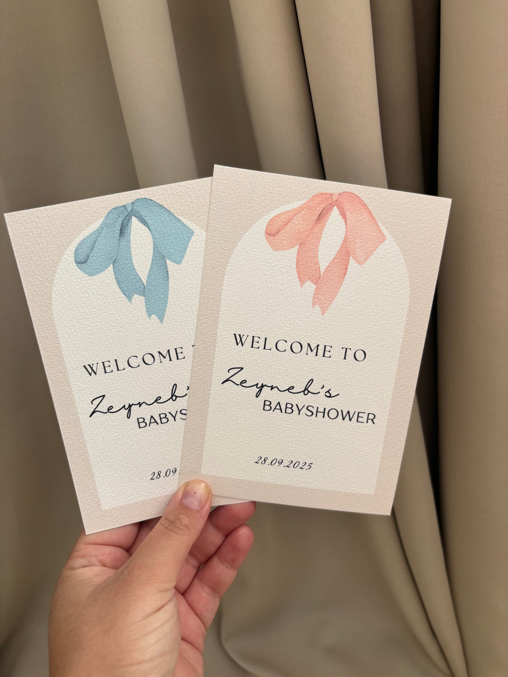 Babyshower Tafelkaarten| strikje