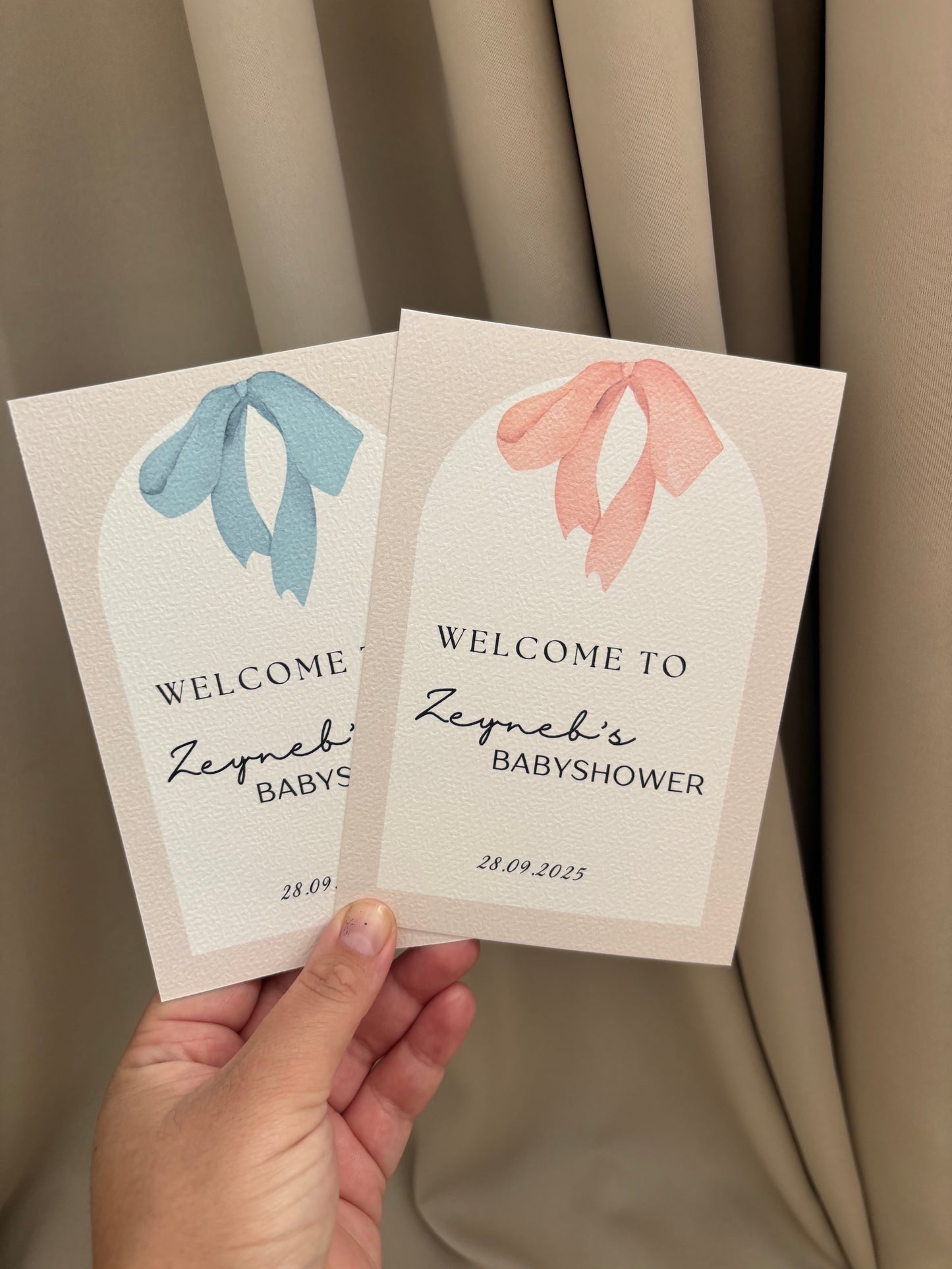 Babyshower Tafelkaarten| strikje