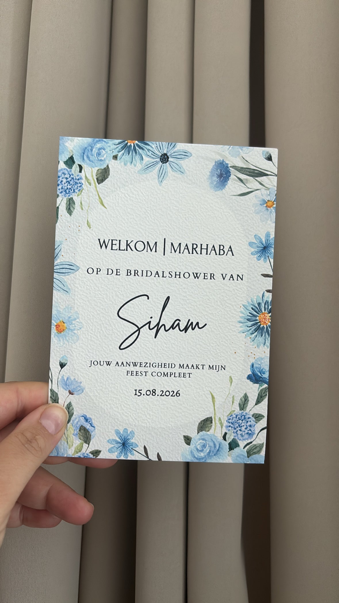 Bridalshower Tafelkaart