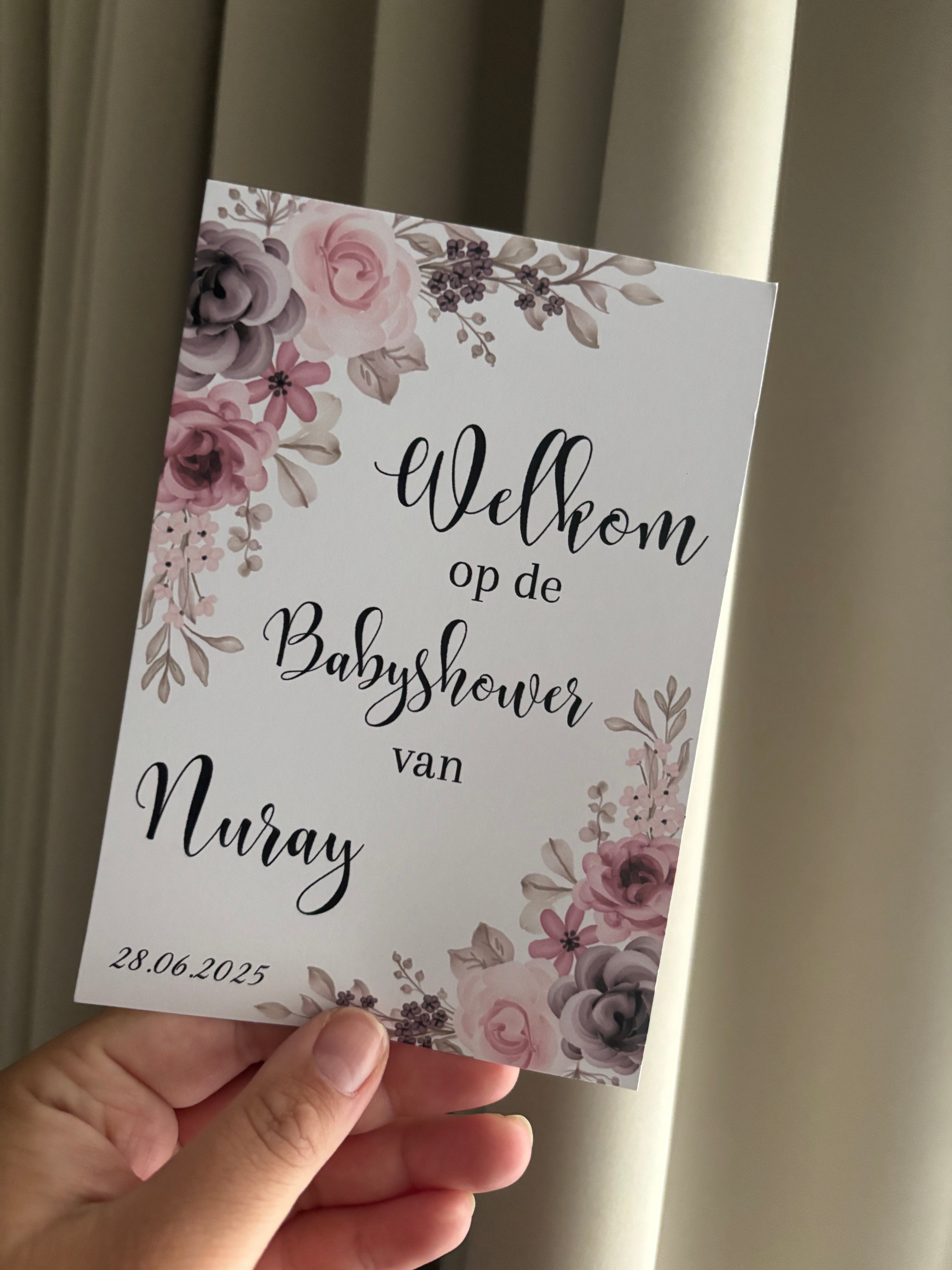 Babyshower Tafelkaart