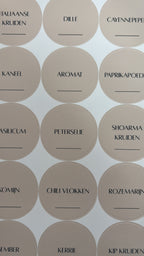 Kruidenlabels rond Alta| beige