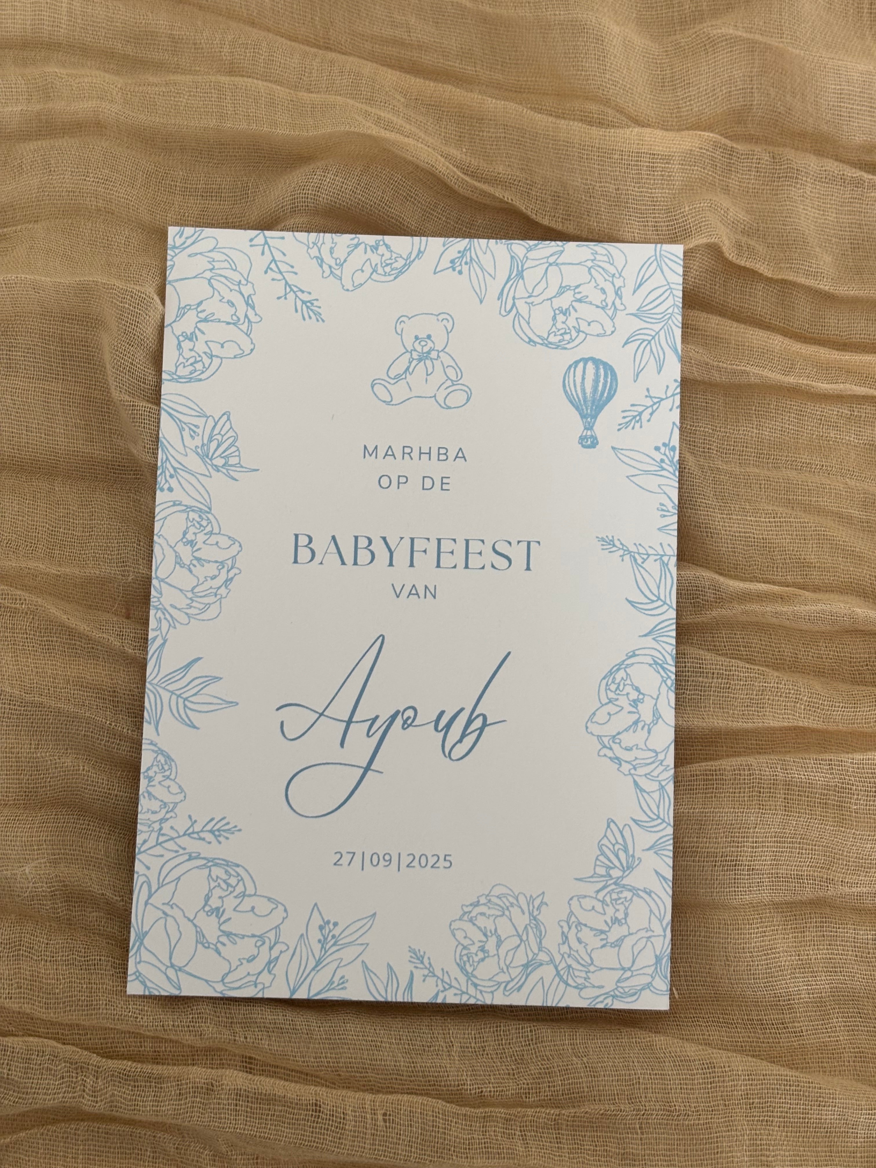 Marhba babyshower Tafelkaart