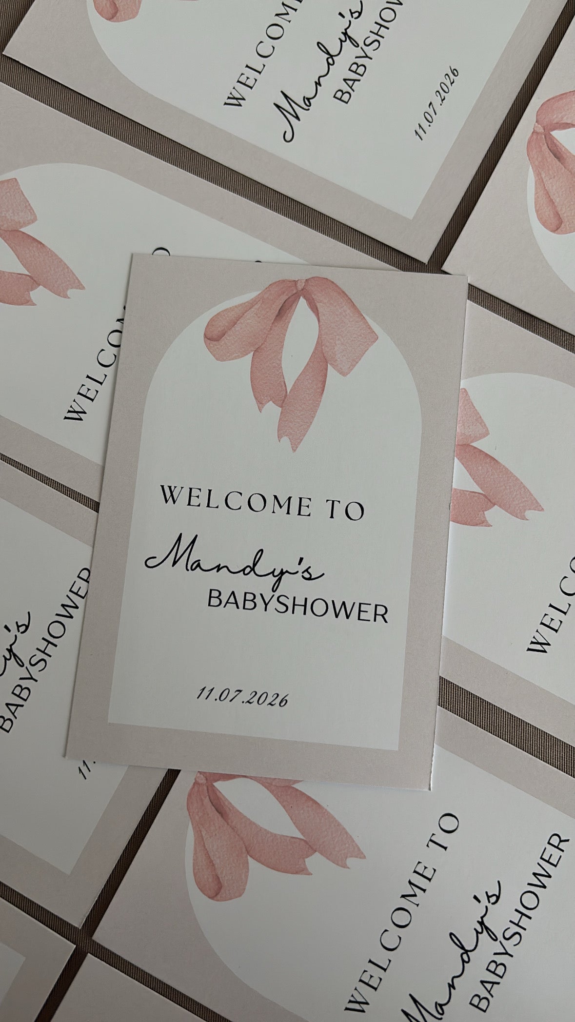 Babyshower Tafelkaarten| strikje