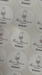 Ronde stickers bedankt