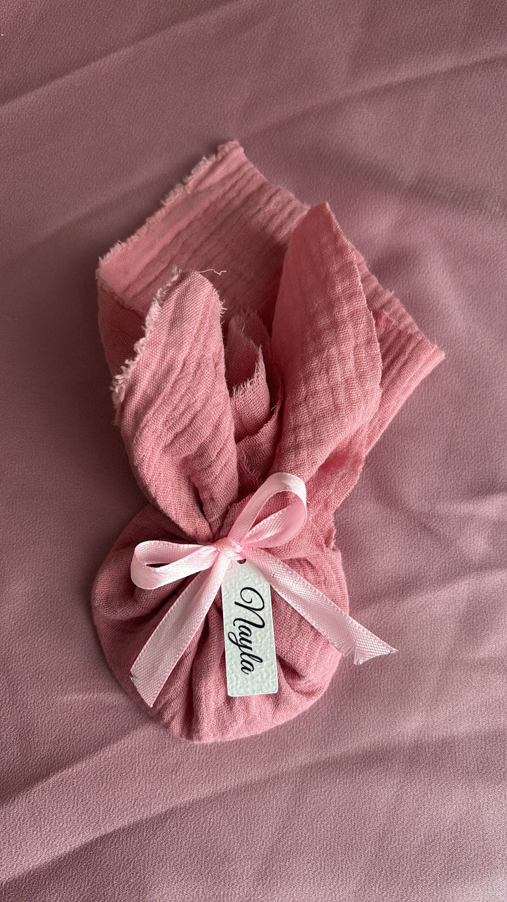 Babyshower bedankje met amandelbonen