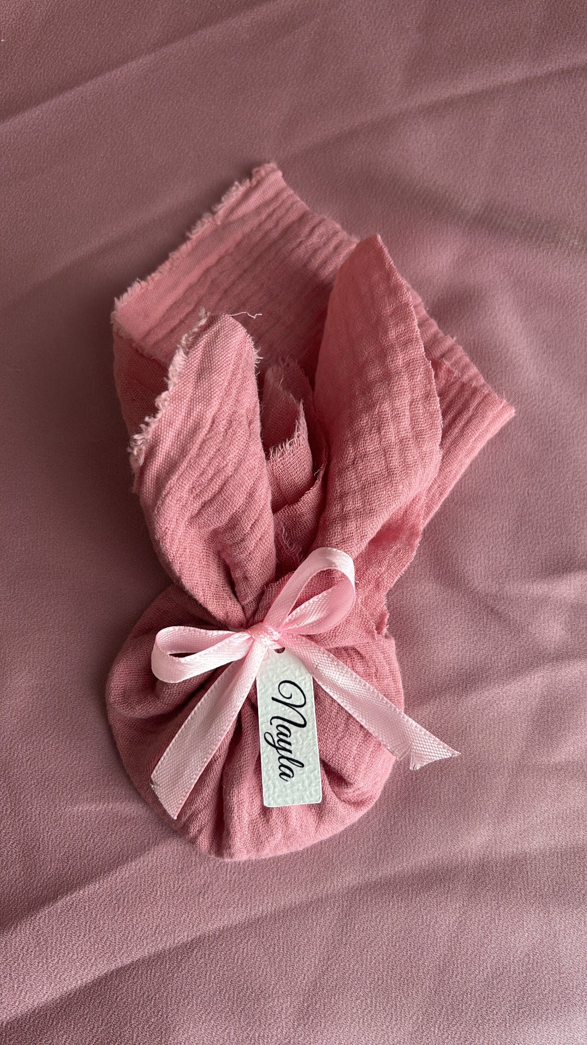 Babyshower bedankje met amandelbonen