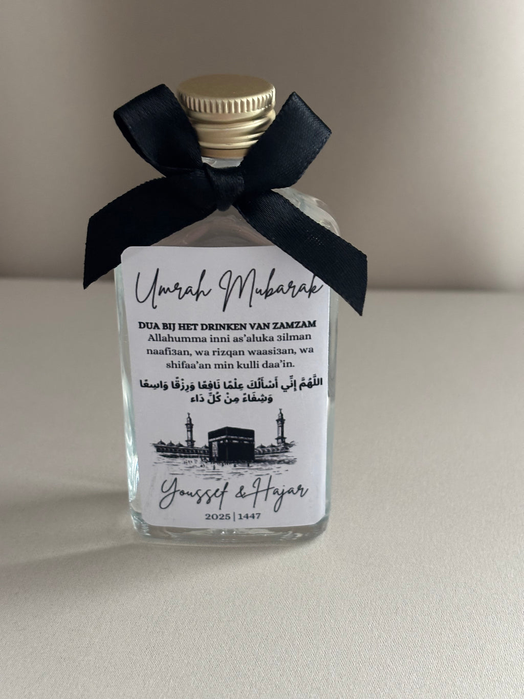 Umrah Mubarak | zwart/wit zamzam flesje