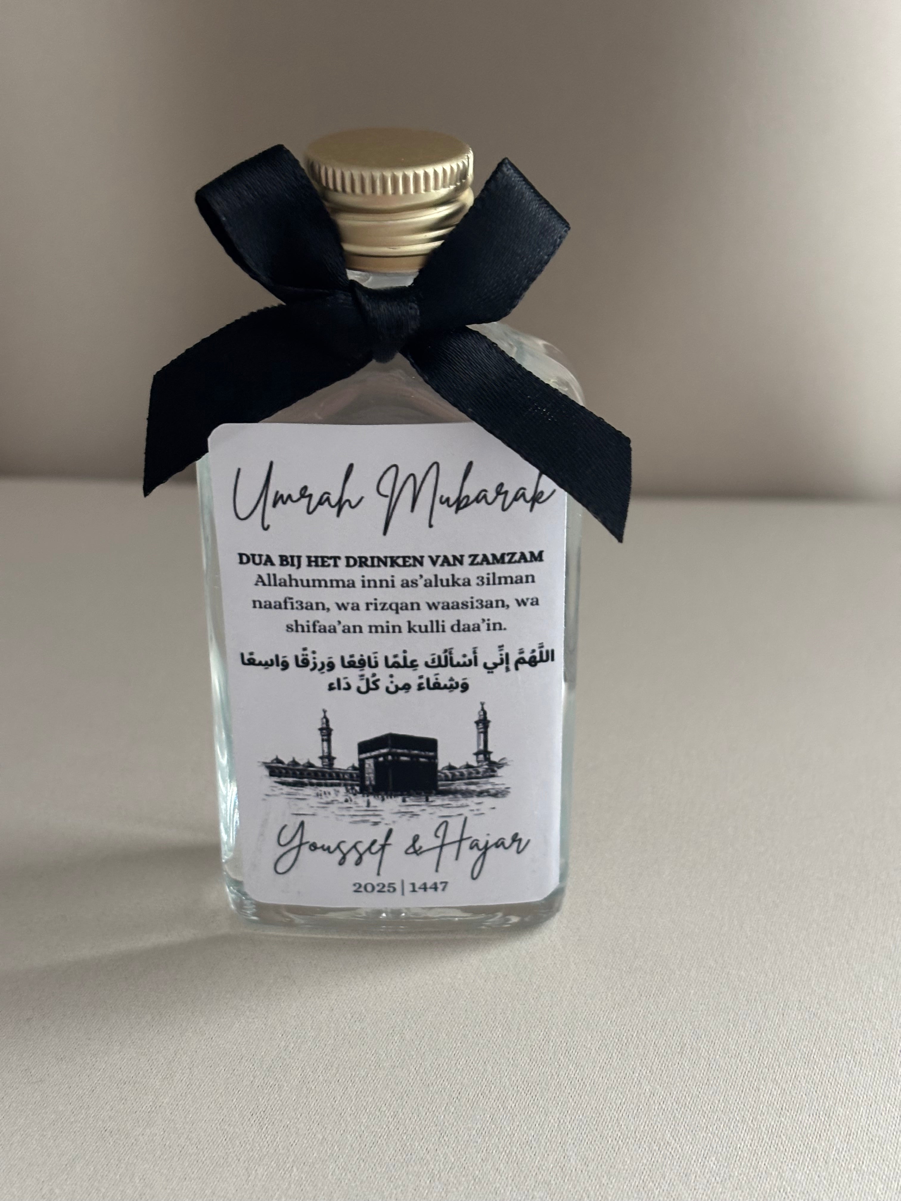 Umrah Mubarak | zwart/wit zamzam flesje