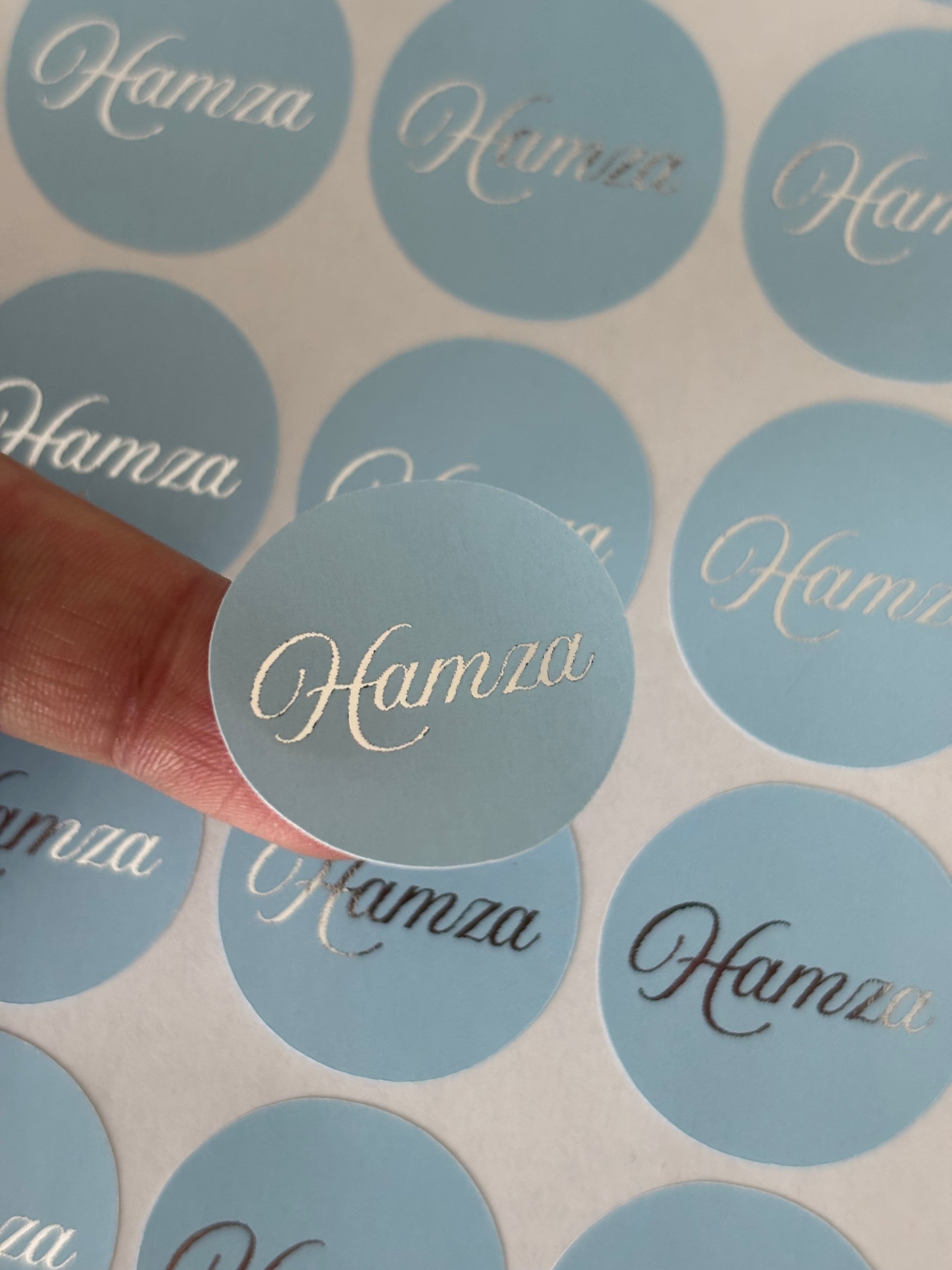 Naam stickers | zilverfolie