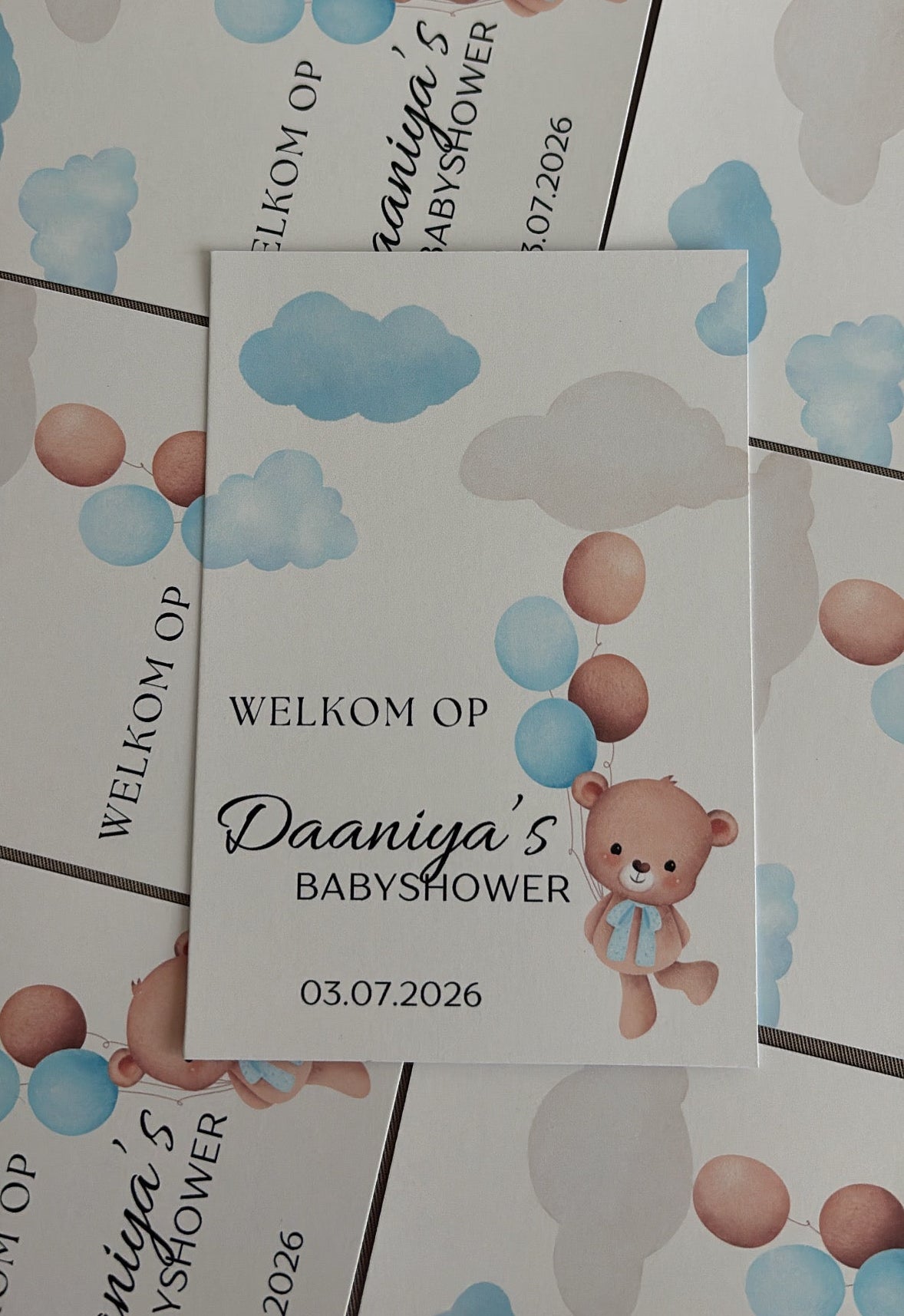 Babyshower Tafelkaart | beertje