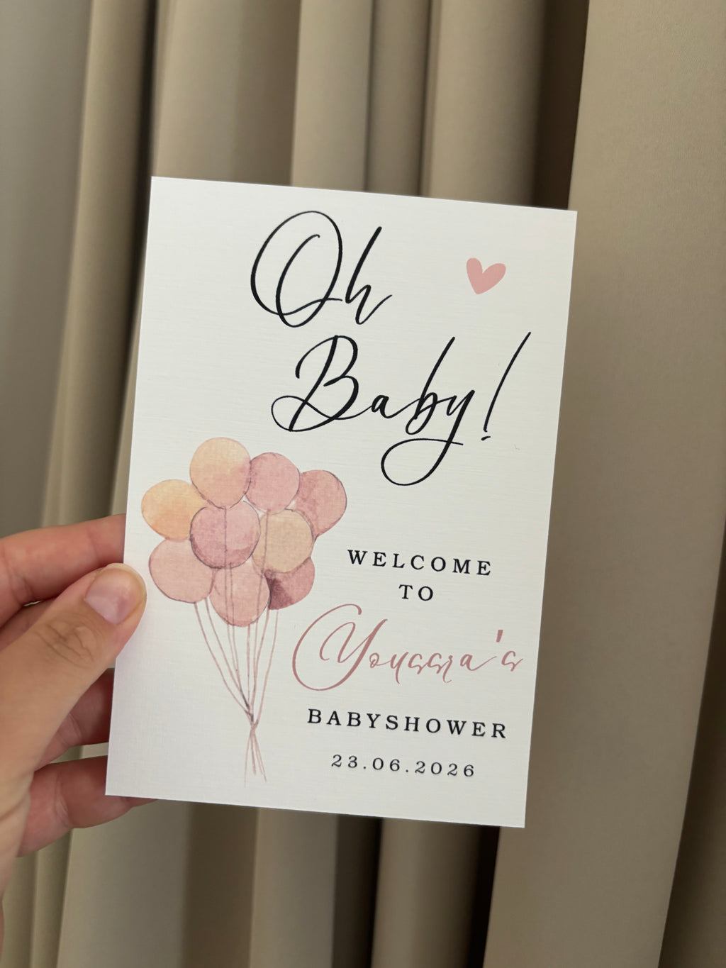 Babyshower Tafelkaart | Oh baby!