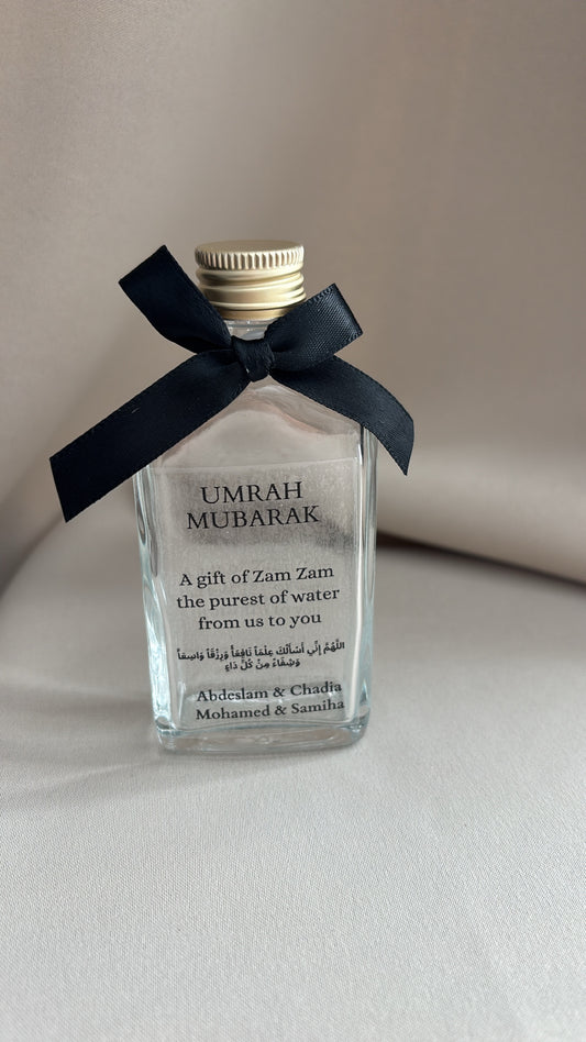 Umrah Mubarak flesjes - transparant sticker