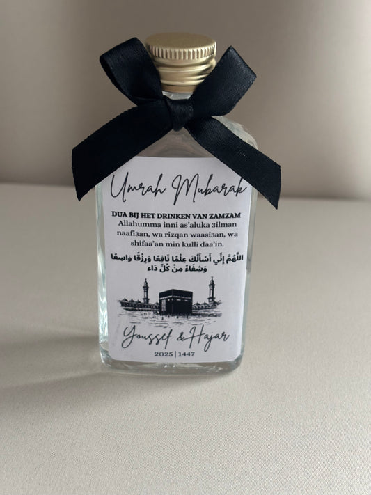 Umrah Mubarak | zwart/wit zamzam flesje