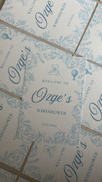 Babyshower Tafelkaart | blauwe thema