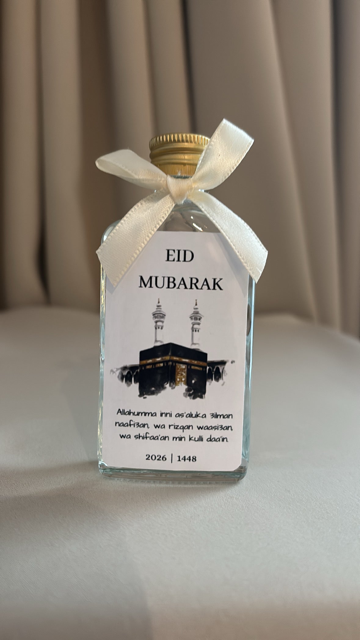 Eid Mubarak zamzam flesje met dua