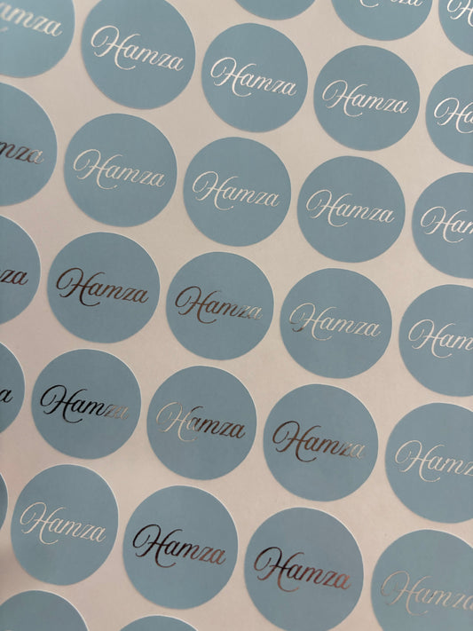 Naam stickers | zilverfolie