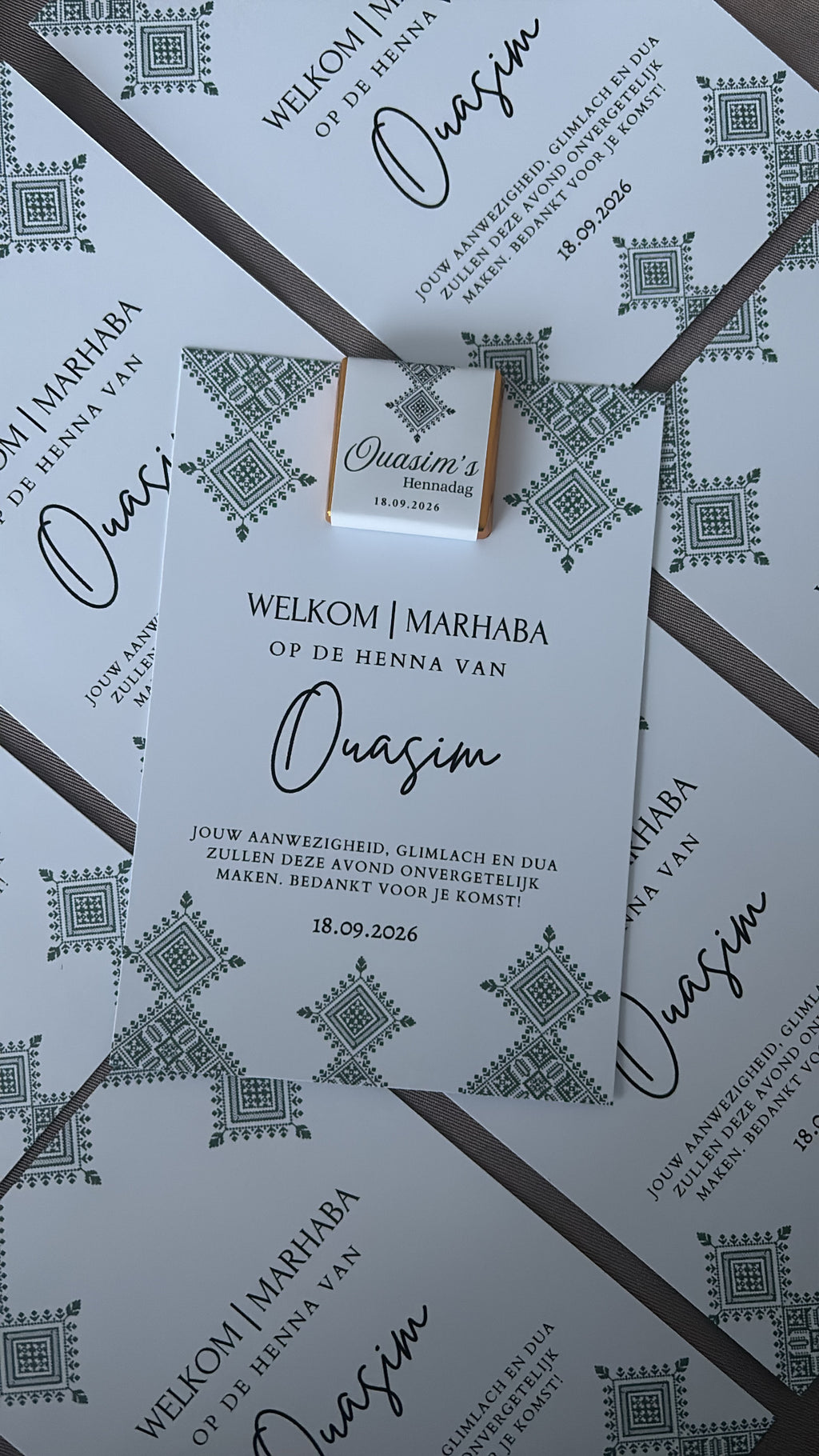 Henna Tafelkaart met mini chocolade