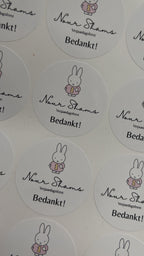 Ronde stickers bedankt