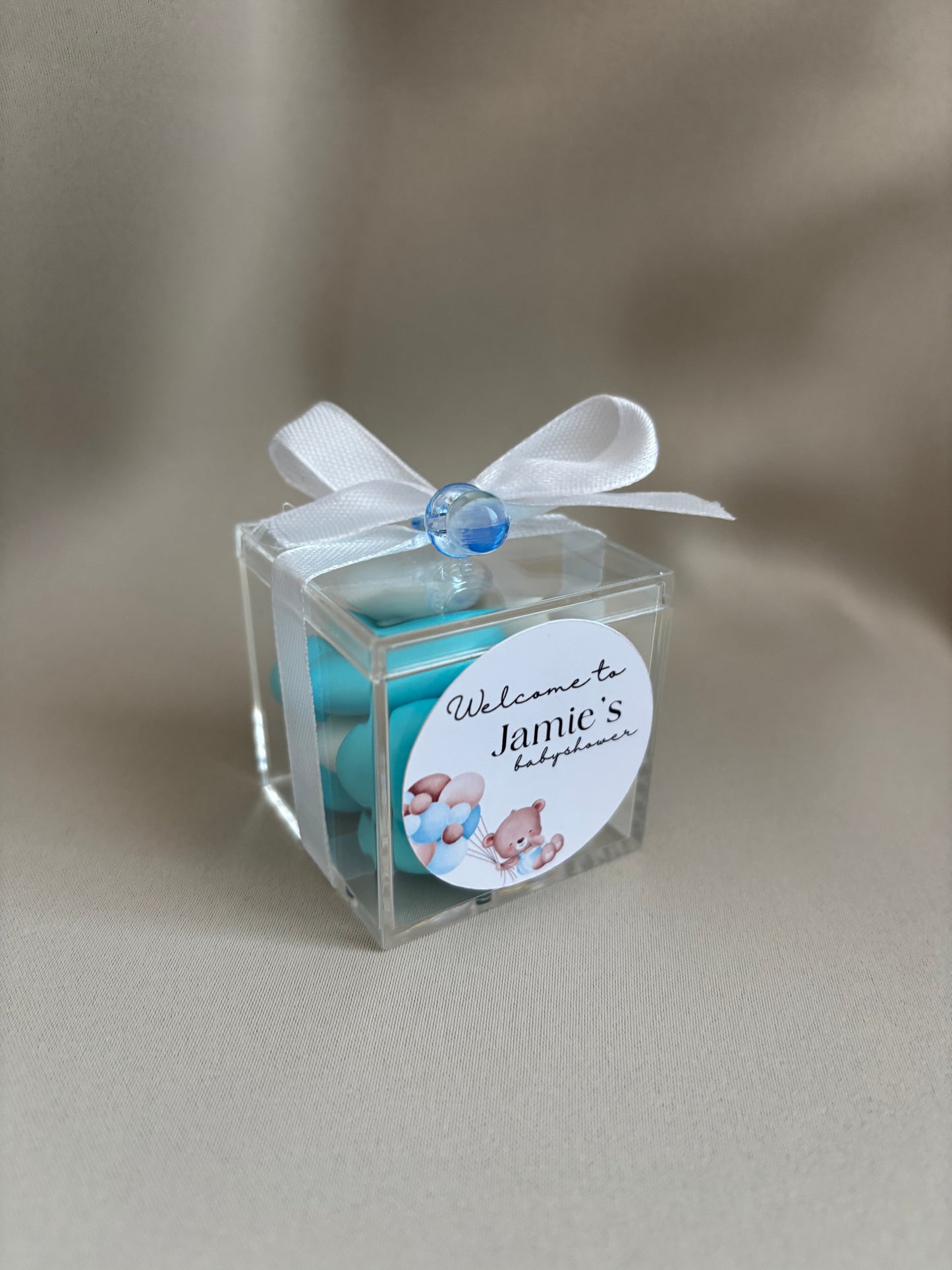 Babyshower bedankje | met amandelbonen