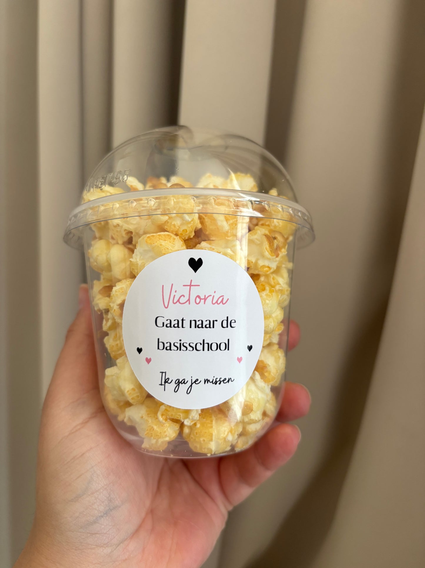 Popcorn Traktatiebeker | gaat naar de basisschool