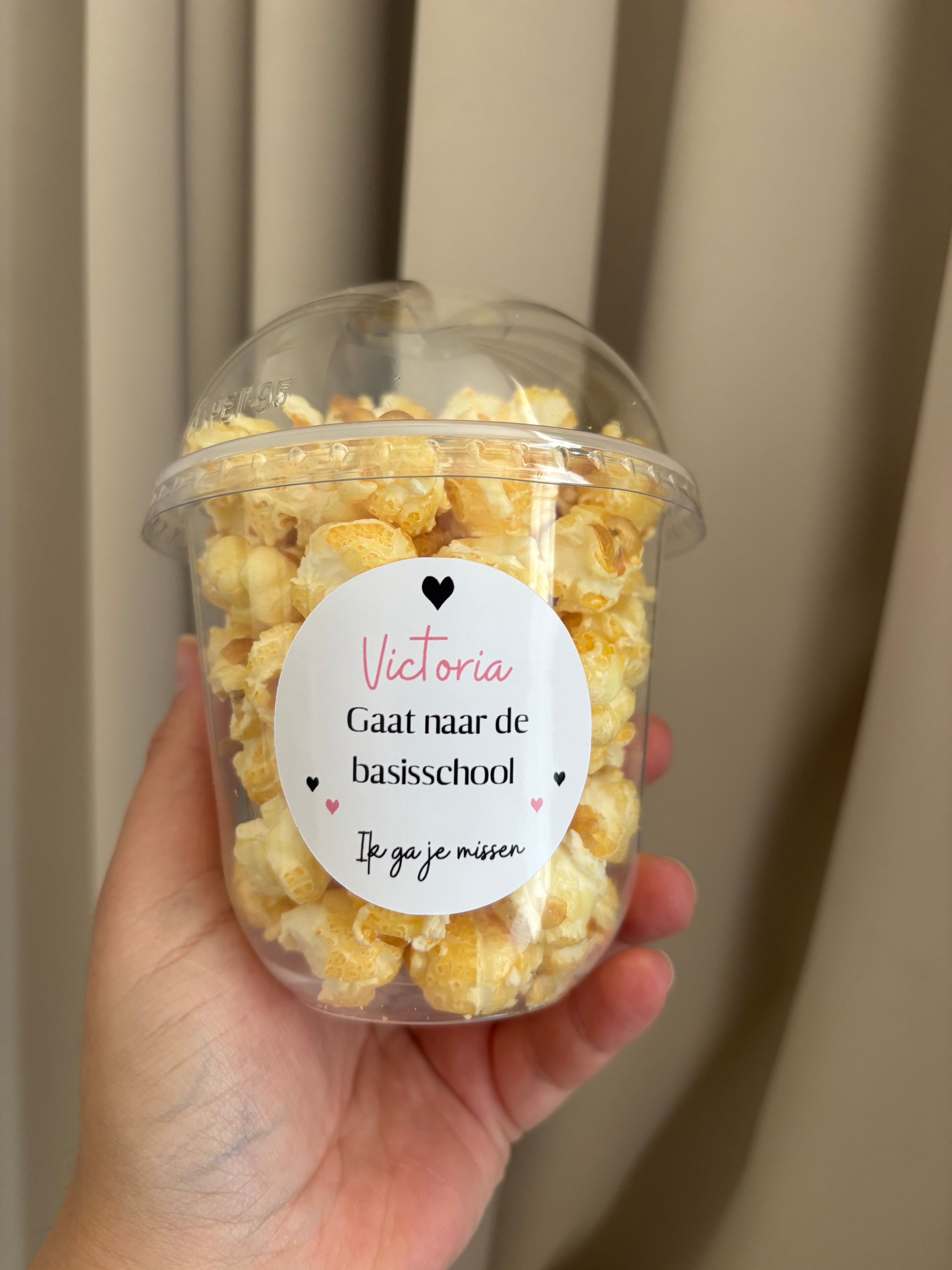 Popcorn Traktatiebeker | gaat naar de basisschool