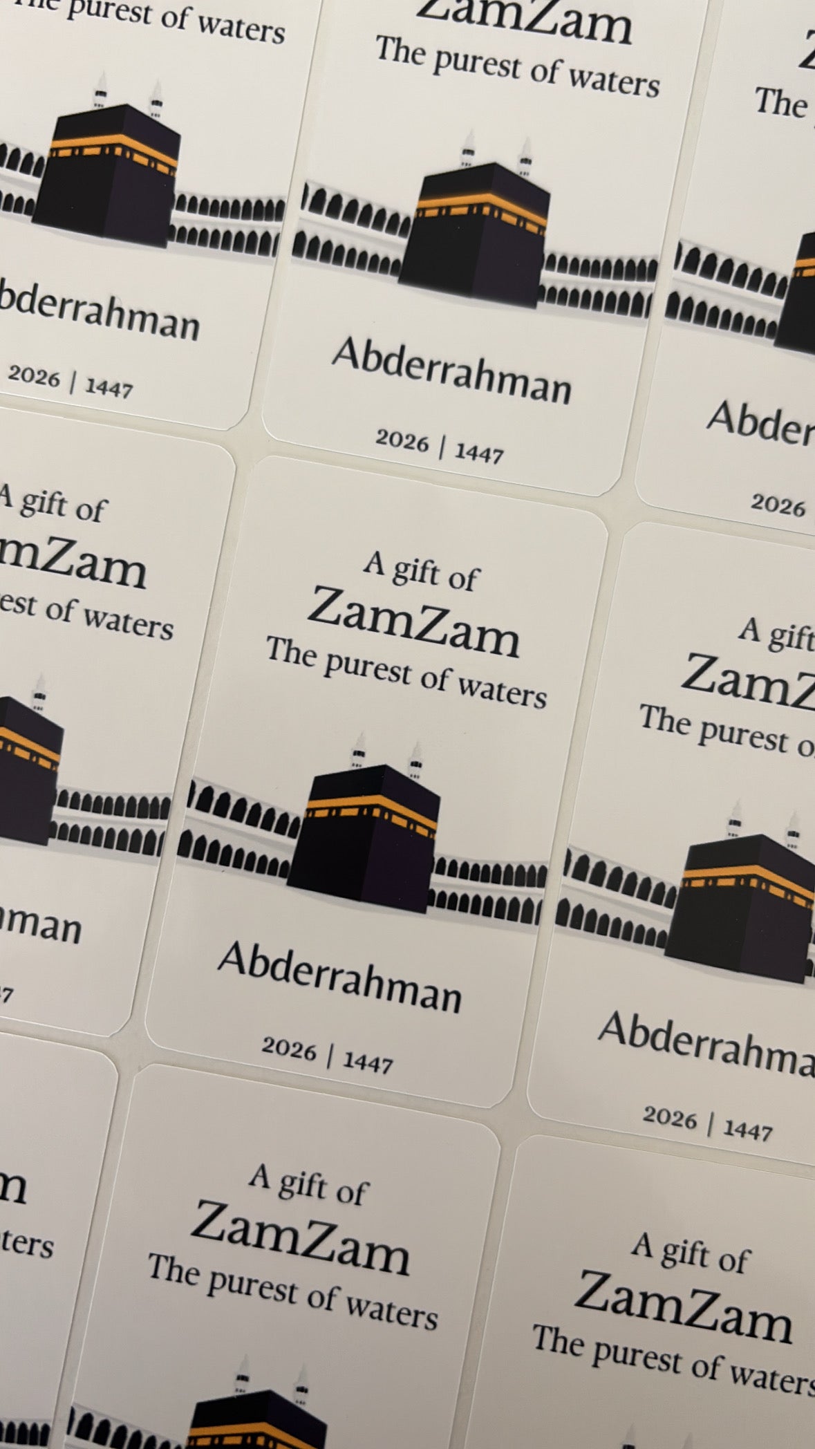 A gift of zamzam stickers