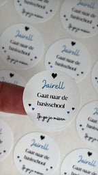 Afscheid stickers | Gaat naar de basisschool | roze of blauw