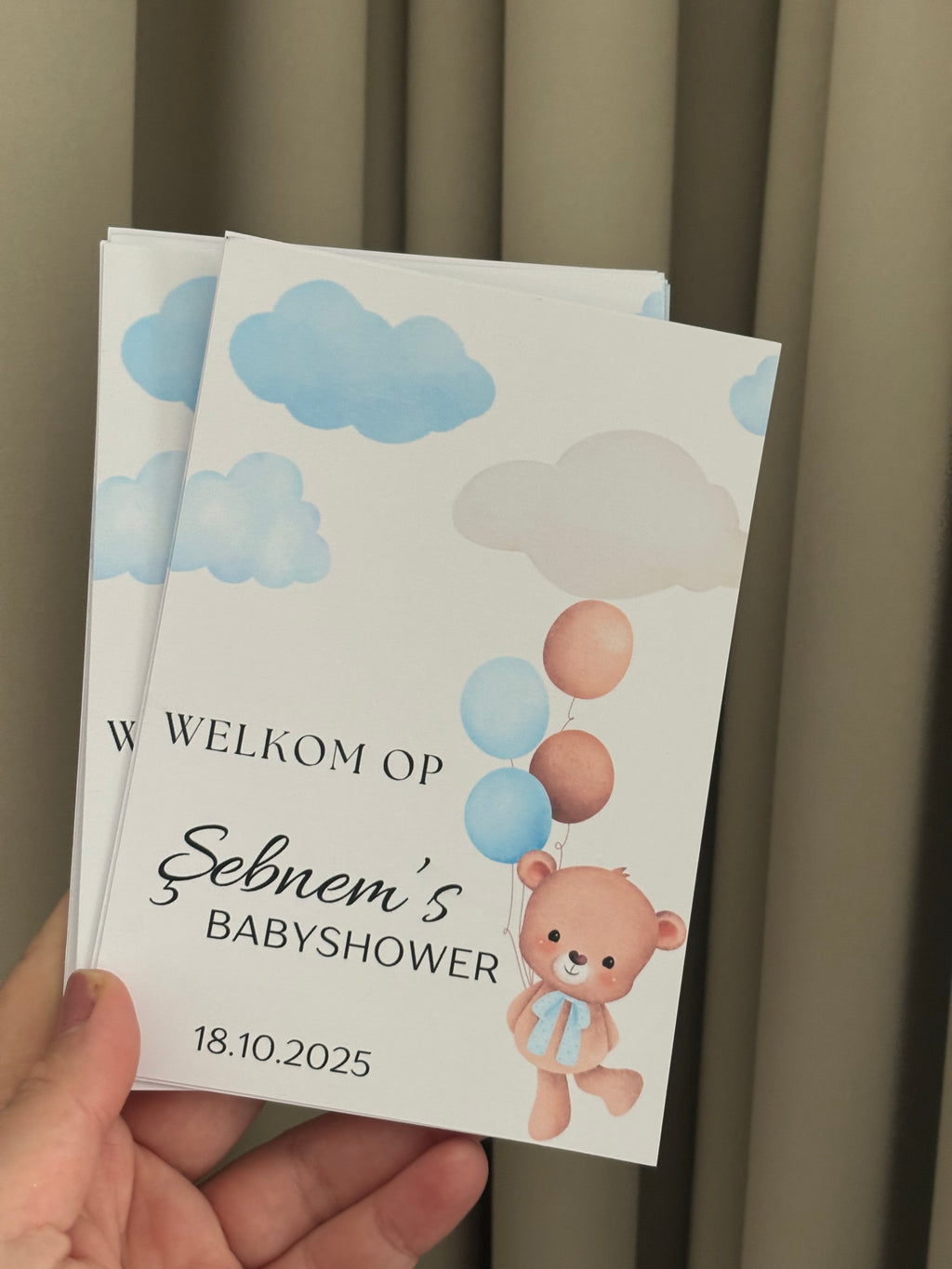 Babyshower Tafelkaart | beertje
