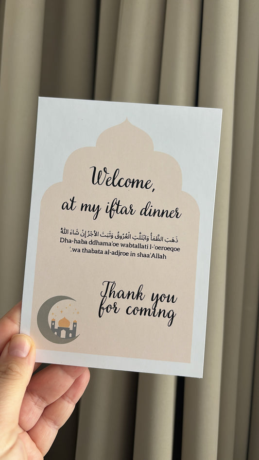 Iftar Tafelkaart