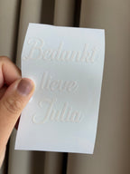 Bedankt lieve juf | vinyl sticker