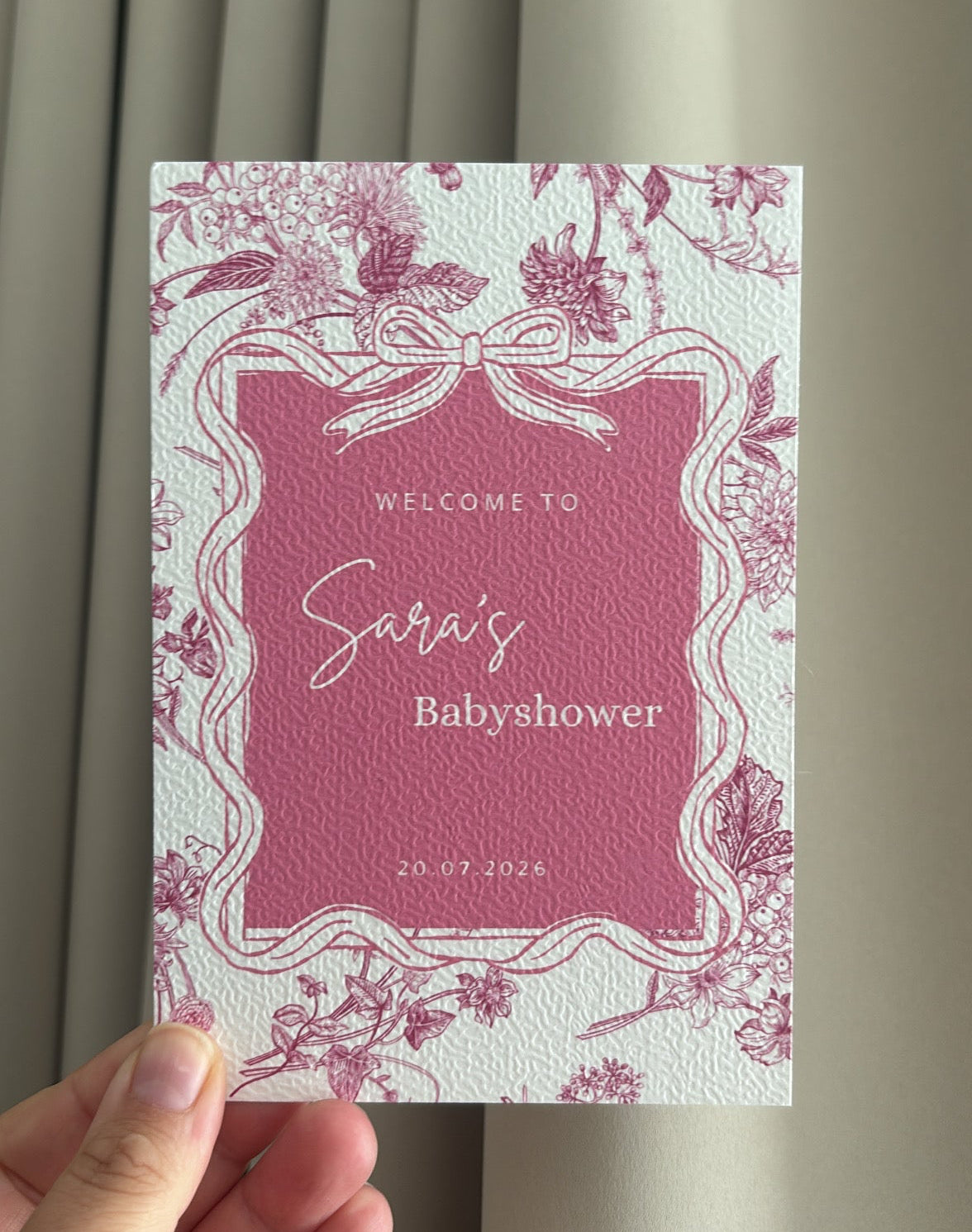 Toile de Jouy Tafelkaart babyshower
