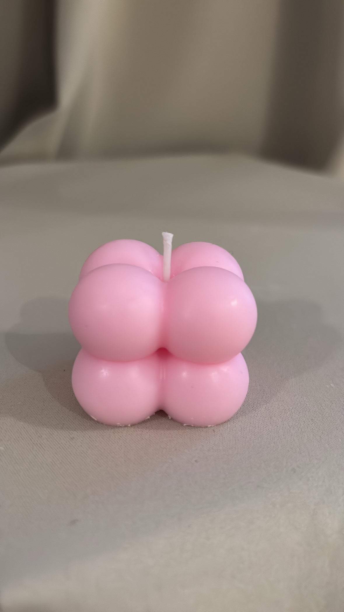 Bubble kaars roze 
