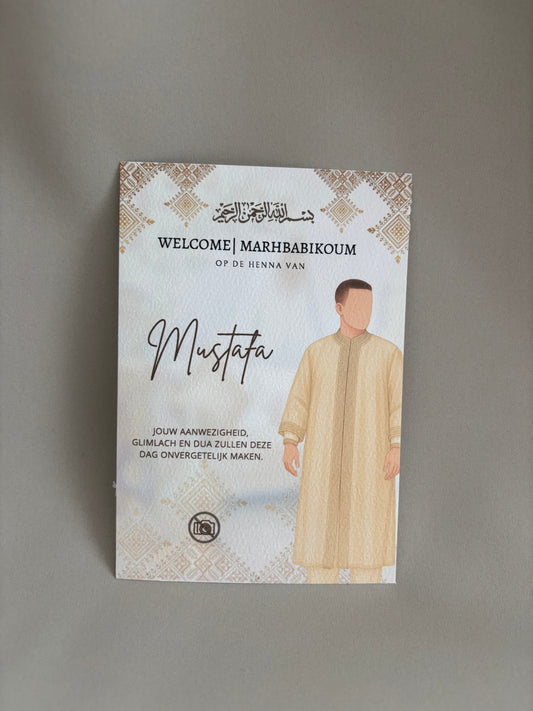 Marhababikoum tafelkaart mannen | Henna