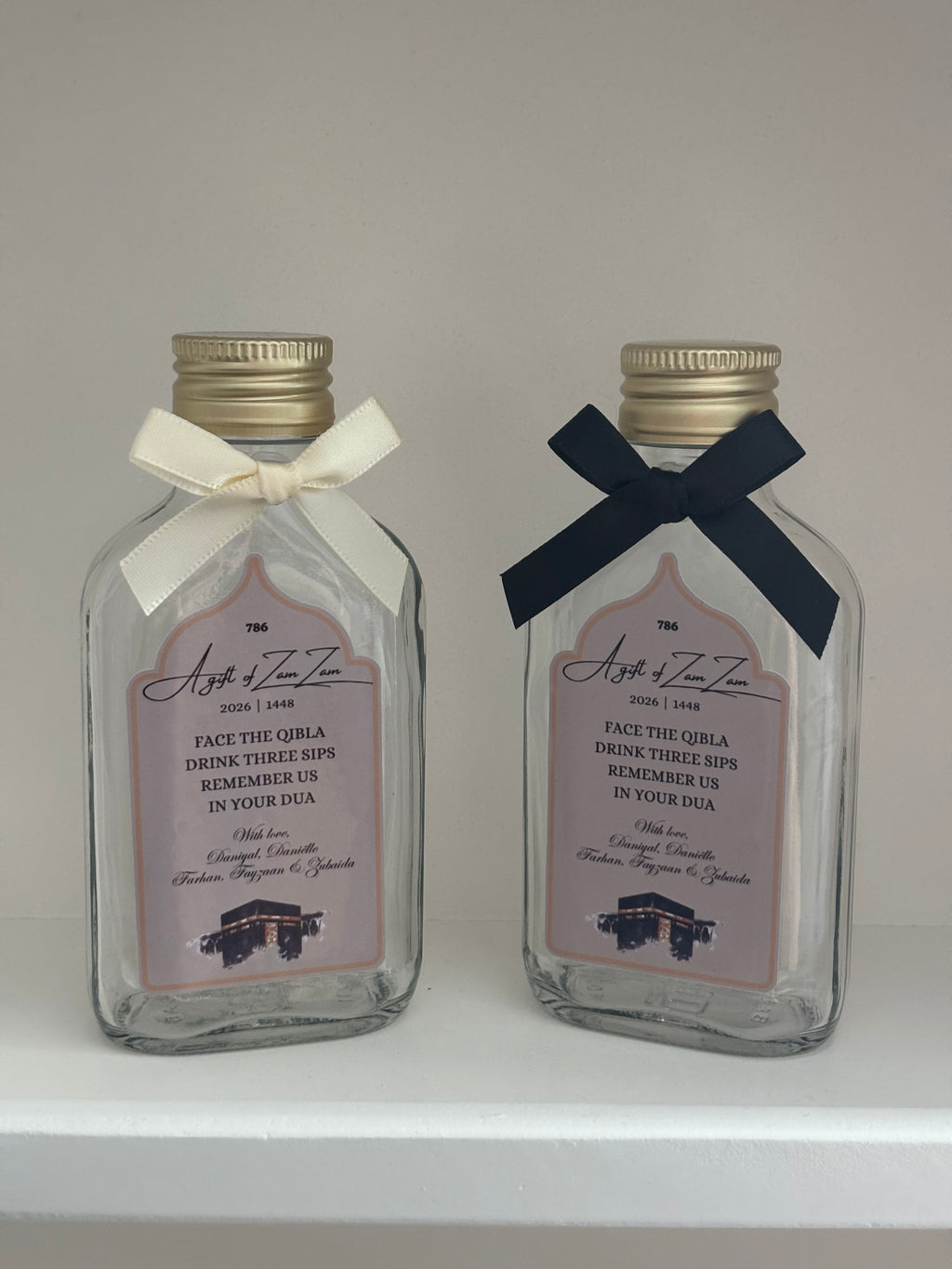 Face the Qibla, drink three sips flesjes 100ML