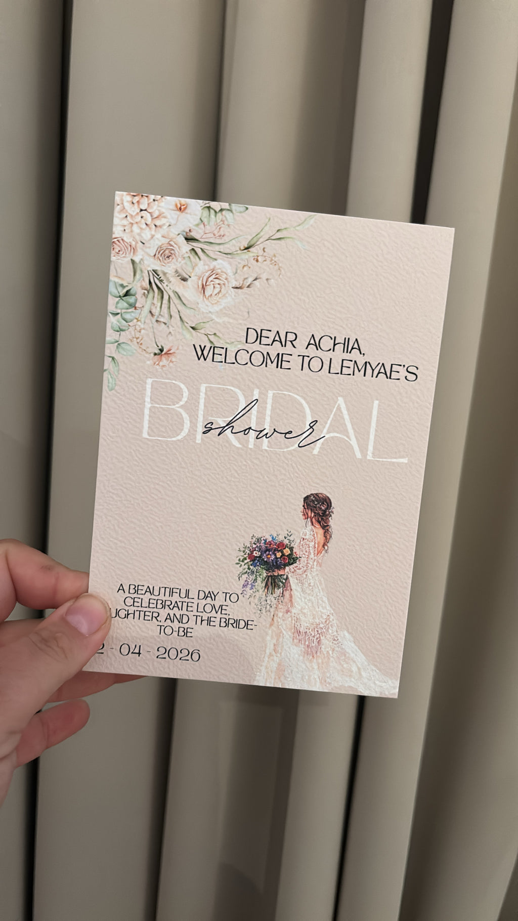 Bridalshower Tafelkaart