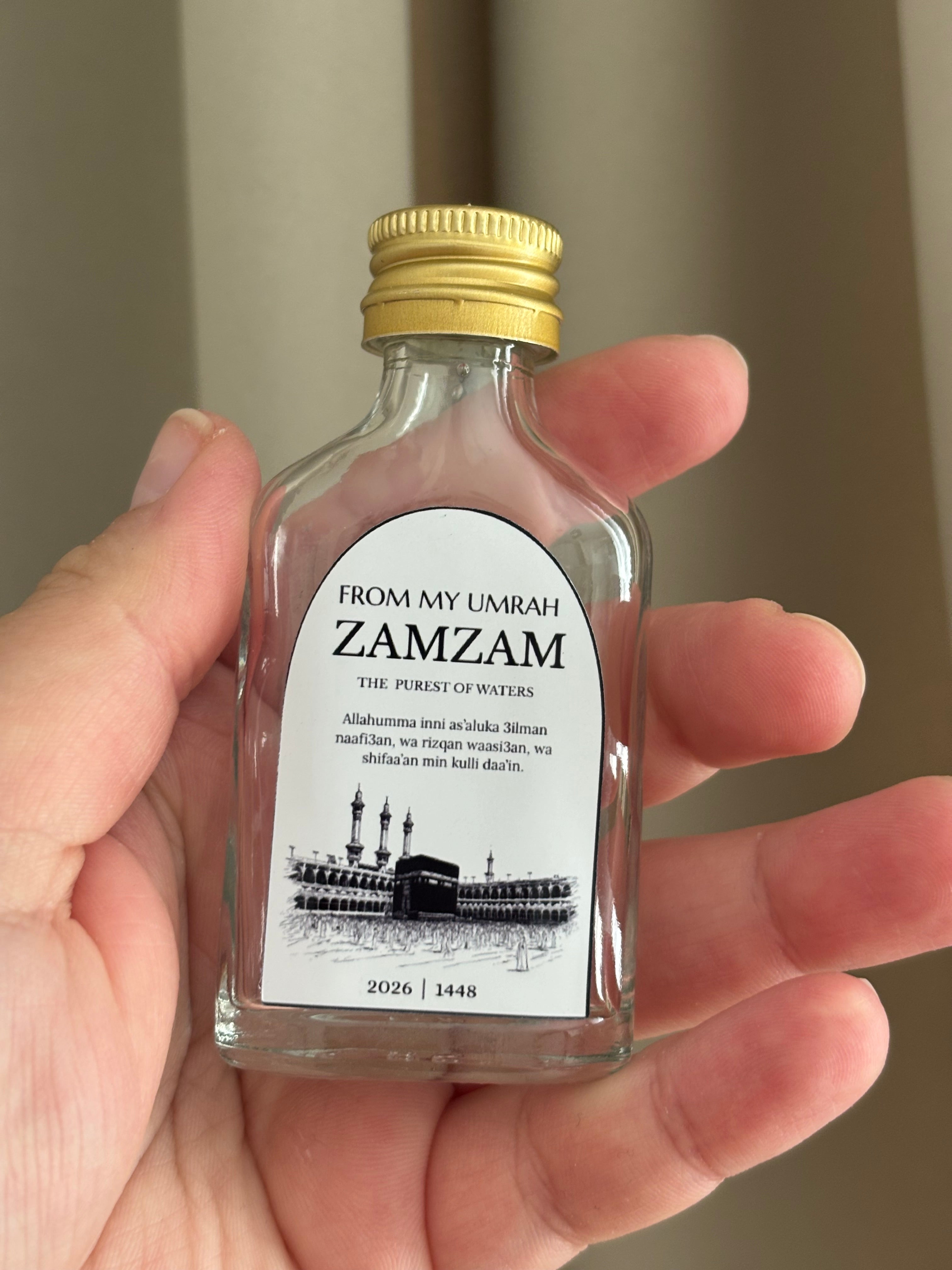 Gepersonaliseerd Zamzam Flesje 20ml – Umrah & Hadj Bedankje