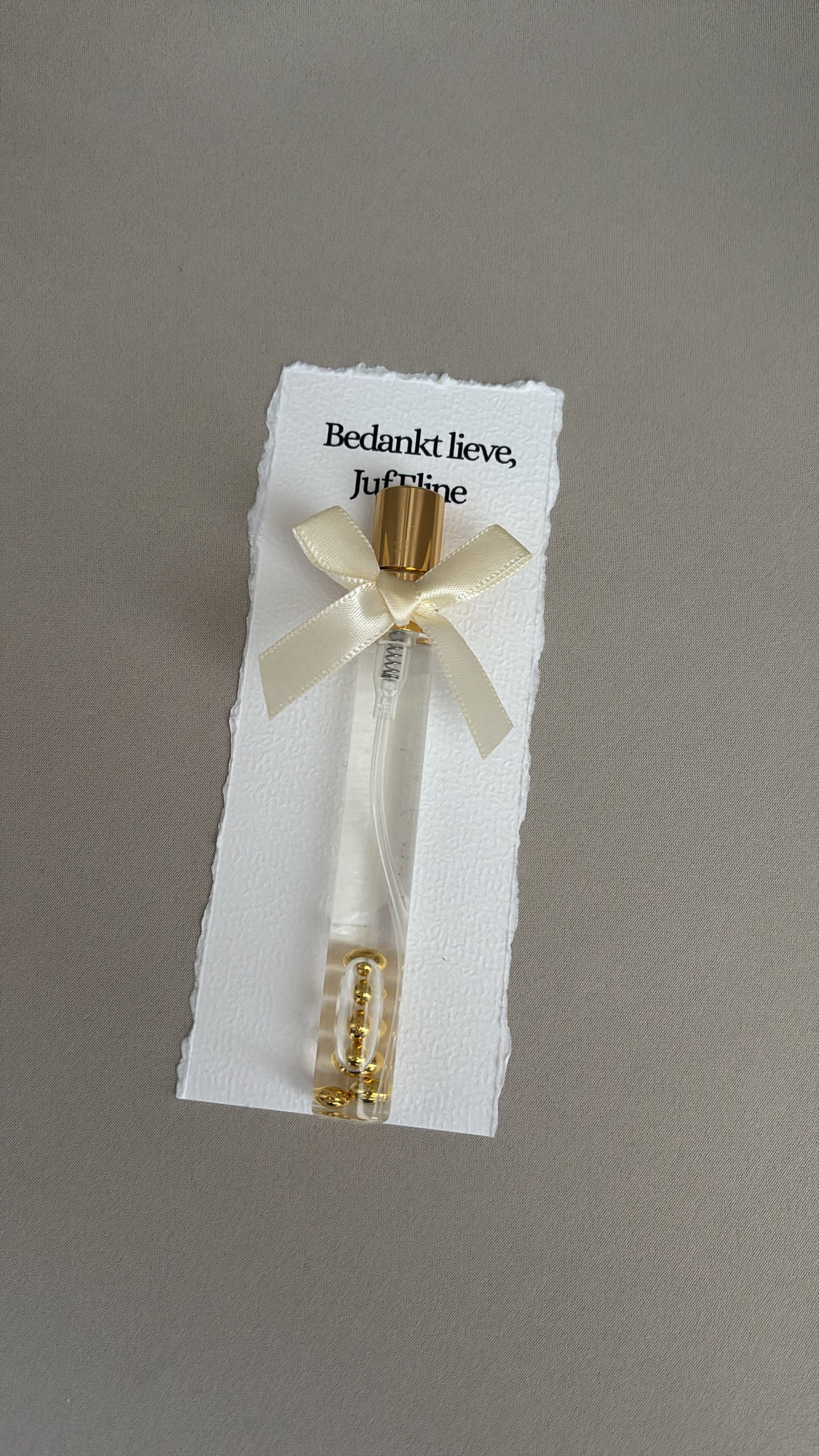 Luxe Parfumflesje | bedankt juf/meester