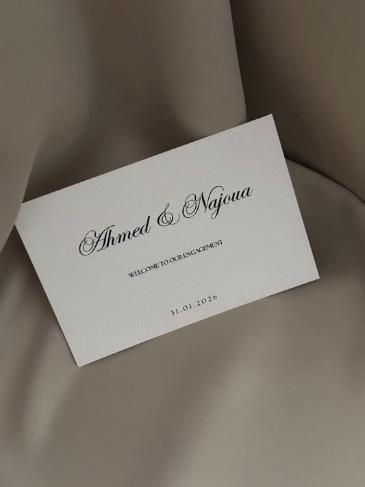 Tafelkaart verloving | liggend