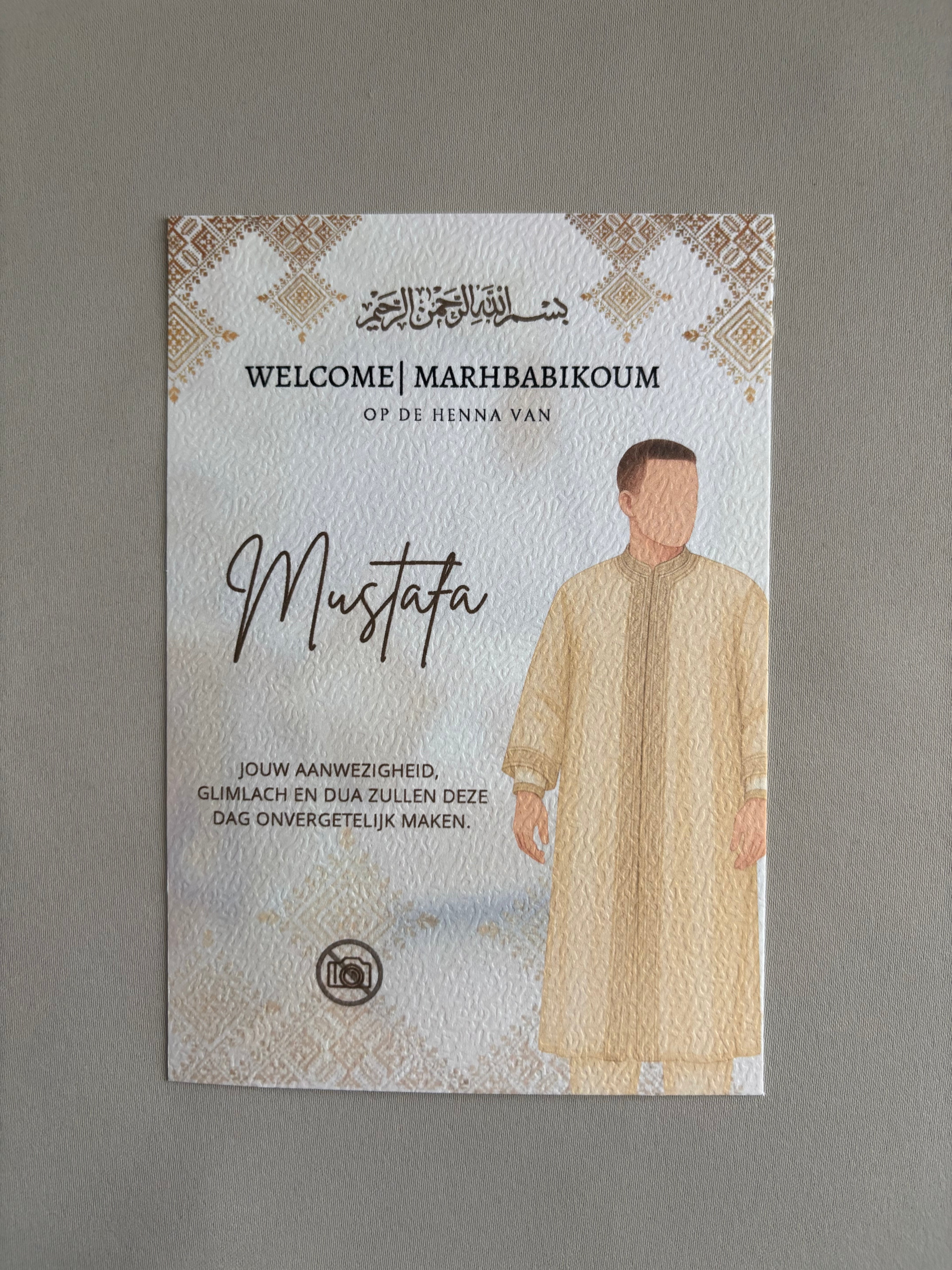 Marhababikoum tafelkaart mannen | Henna
