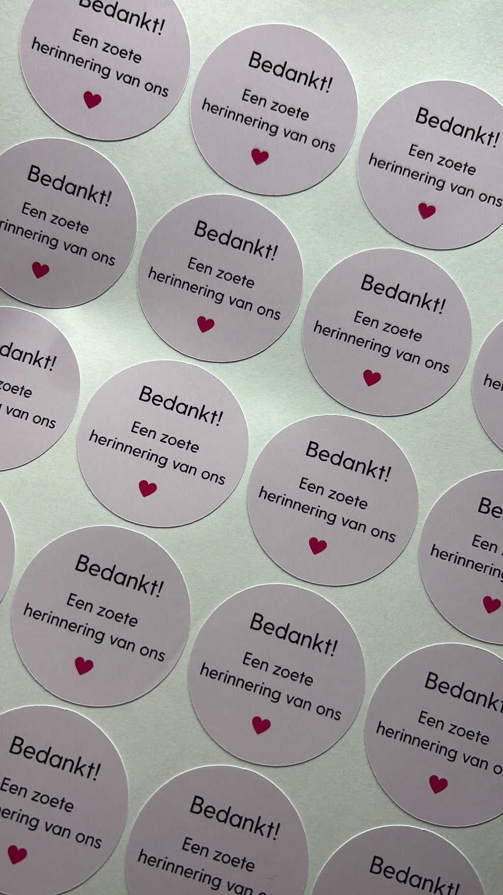 Bedankt! Een zoete herinnering van ons | stickers