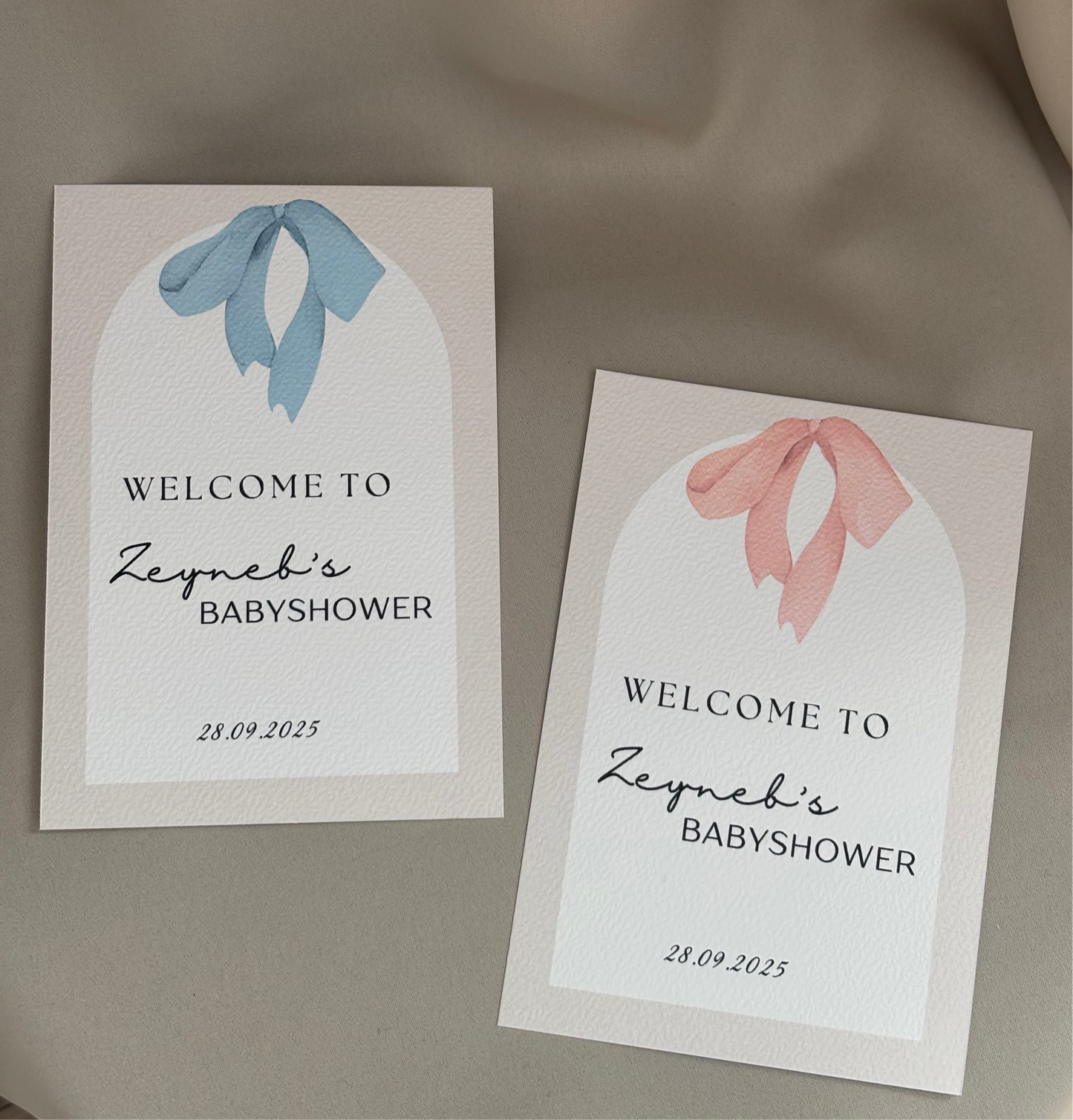 Babyshower Tafelkaarten| strikje