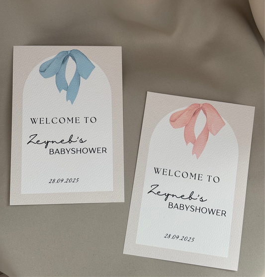 Babyshower Tafelkaarten| strikje