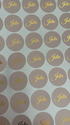 Ronde stickers met goudfolie