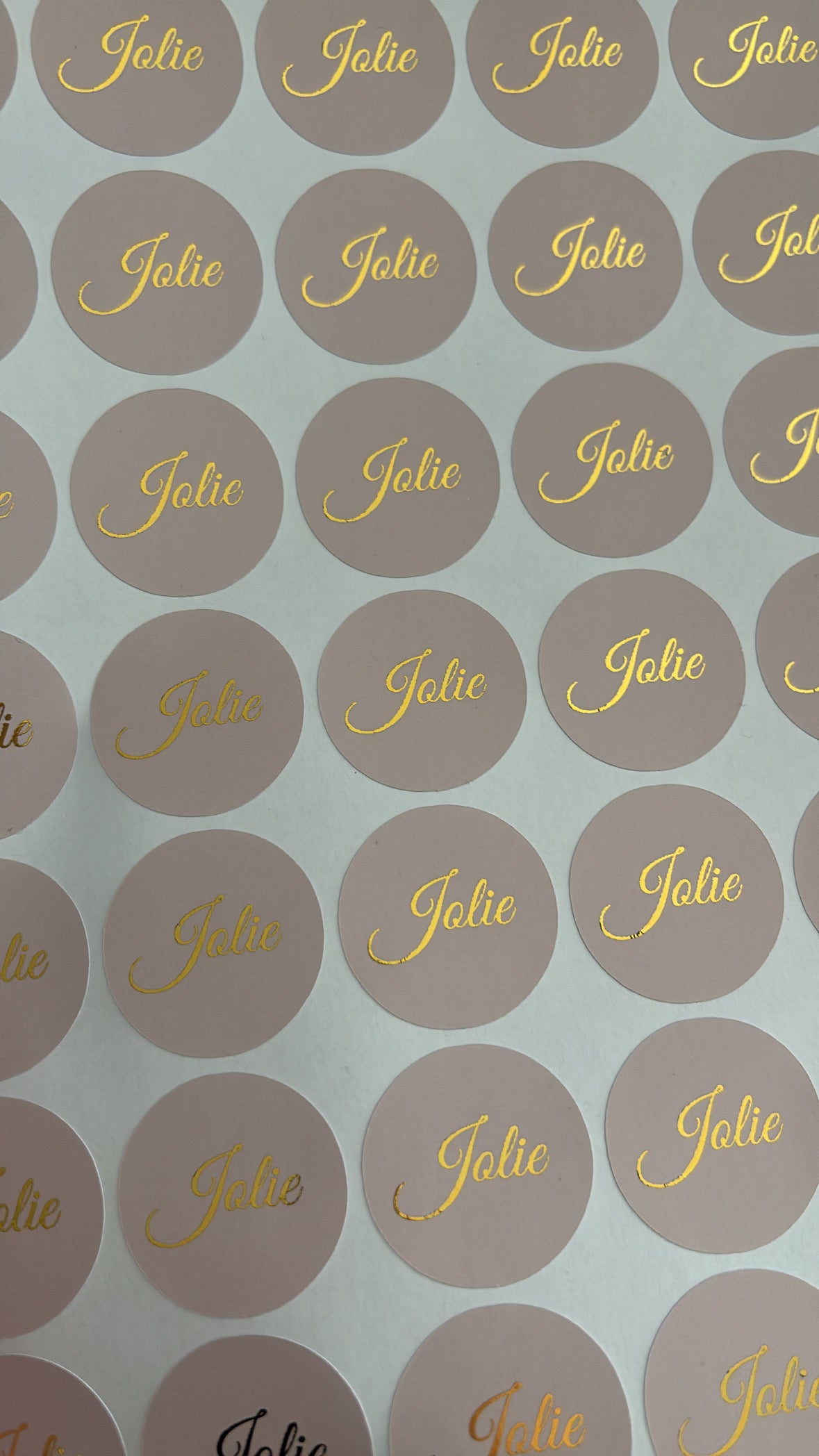 Ronde stickers met goudfolie