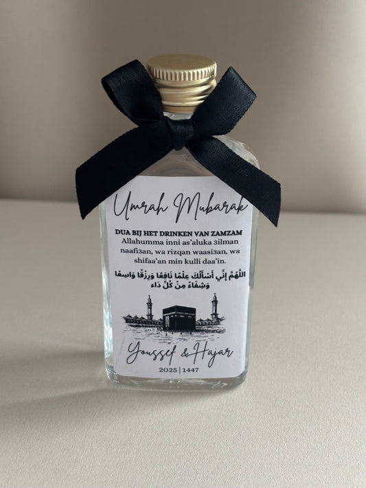 Umrah Mubarak | zwart/wit zamzam flesje