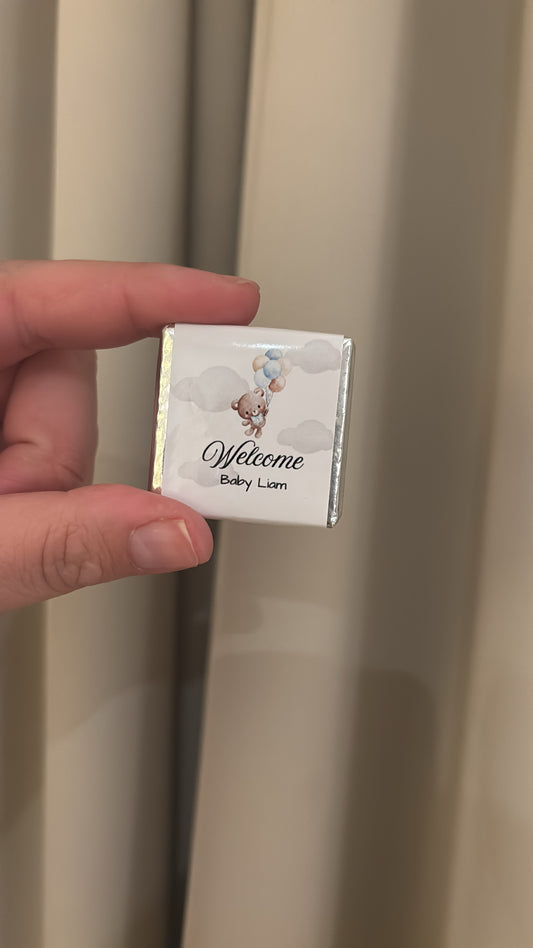 Welcome baby chocolade